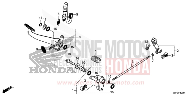PEDAL for CTX700 ABS DARKNESS BLACK METALLIC (NH463) from 2014